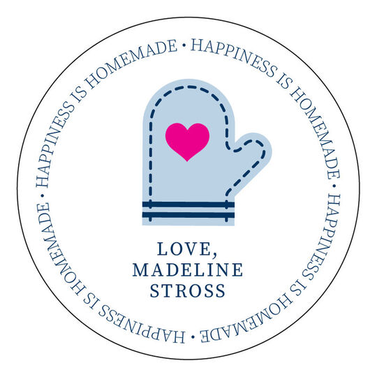 Happiness Is Homemade Round Gift Stickers